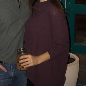 Dark Purple Turtle Neck with Open Back